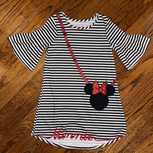 Disney Other - Disney Minnie Mouse Red and Black Striped Dress